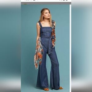 Anthropologie Pilcro Flared Denim Jumpsuit Size 4